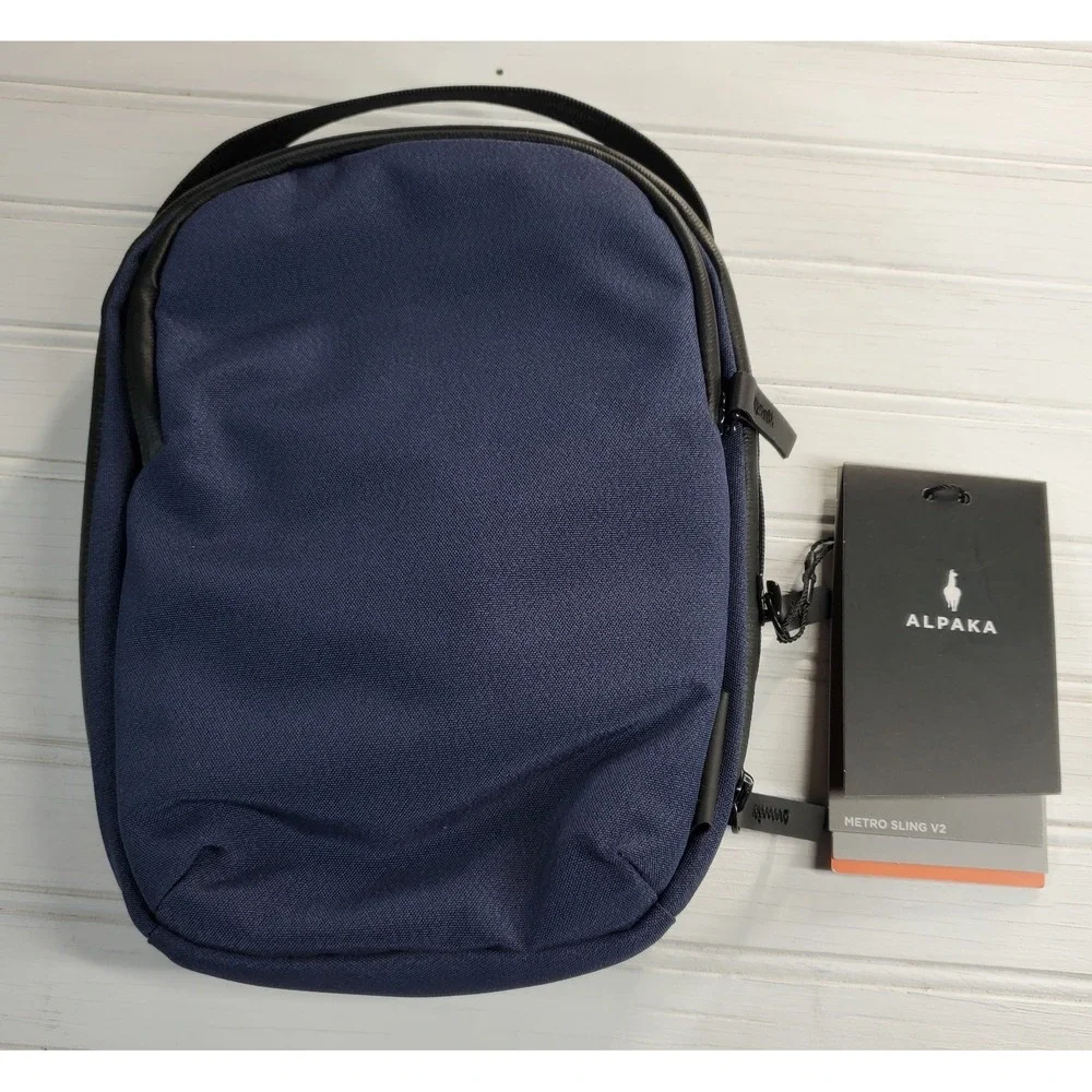 NWT ALPAKA Metro Sling Bag V2, RFID Blocking Crossbody Blue | Axoflux 300D‎